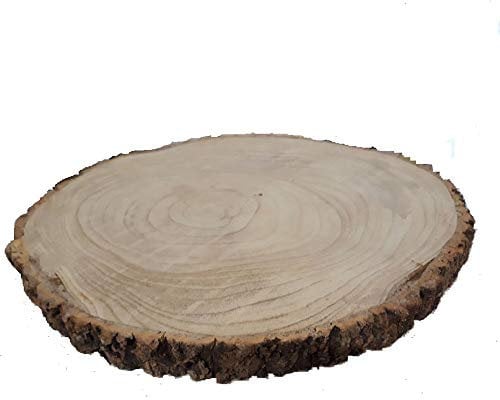XXL Natural Wood Tree Slice with Full Bark Edging - 43-47cm - Ideal Wedding Cake Stand