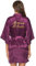 Vlazom Peignoir Satin Femme Robes de Chambre et Kimonos de Mariée Robes de Chambre Soie Court Kimono Col V avec Ceinture,Violet Foncé For Mother Of The Bride,XXL