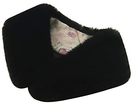 Amorar Damen Kunstpelz Fell Schal Kunst Pelzkragen Fellkragen Plüschschal Winter Schal Halstuch Umschlagtuch Kragen Nackenwärmer Halstücher 55cm Schwarz