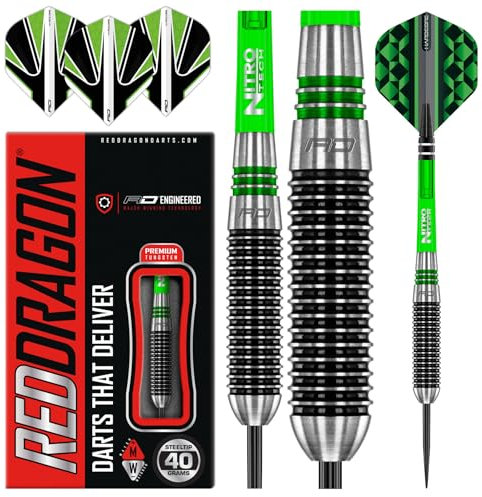 RED DRAGON Titan 2-40g Tungsten Darts Set with Flights and Stems
