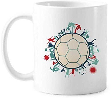 Earth Trees - Taza de cerámica, diseño de balón de fútbol