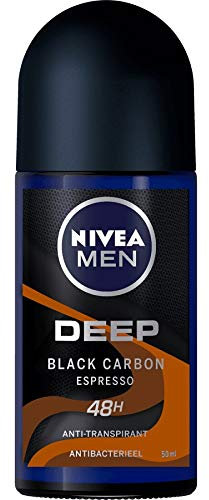 NIVEA Men Deo Roll-on - Deep Black Carbon Espresso - 6er Pack (6 x 50ml)