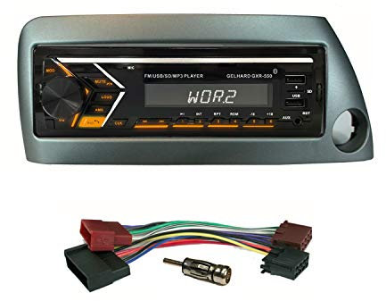 AUTORADIO mit USB SD MP3 Bluetooth UKW RDS kompatibel mit Ford KA 1996>2008/ Blende Silber