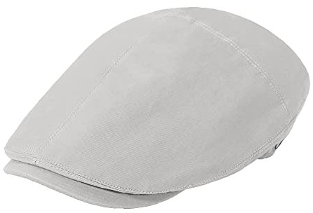 ZLYC Sommer Ivy Schirmmützen Ballonmütze Baumwolle Flatcap für Herren (Solide Hellgrau),Gr.Einheitsgröße