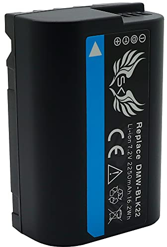 SK Akku Ersatz für Panasonic DMW-BLK22 / DMW-BLK22E | 2250mAh | für Lumix DC - G9 / GH5 / GH5 II / GH5S / GH6 / S5 S5K