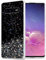 Cadorabo Hülle kompatibel mit Samsung Galaxy S10 Plus Rundumschutz TPU Silikon Case Mädchen Glitzer Strass Design Slim Kratzfest Weiche Gummi Bling Schutzhülle für Samsung Galaxy S10 Plus in Schwarz
