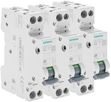 LOT 3 disjoncteurs modulaire 230V, 4,5kA, 1+N POLES, COURBE C, 10A