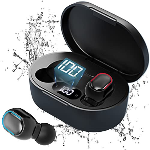 Ssmnr Bluetooth Kopfhörer In Ear, kabellos HiFi Stereoklang, IPX5 Wasserdicht Kabellose Touch Control, Earbuds, USB Quick Charge 24 Std, Sport Ohrhörer für Reisen, Schwarz, 10.2 x 8.2 x 3.2 cm