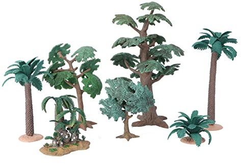 Toyvian Palm Tree simulation miniature tree palm tree model mini plastic artificial palm tree Model Set Plastic