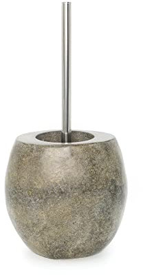 wohnfreuden Naturstein WC-Toiletten-Bürstenhalter 15x20cm poliert Flussstein Toilettenbürste WC-Garnitur Bad Zubehör