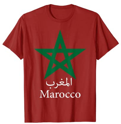 Maglia con la bandiera del Marocco Bandiera Marocchina Maglietta