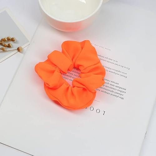 Fluoreszierende Farbe Haarbänder Schöne Bunte Neon Haargummis Seile Pferdeschwanz Halter Zubehör Retro Party Accessoires für Damen Herren in 5 Farben (Orange)