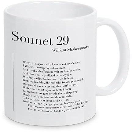 artboxONE Tasse Sonett 29 von William Shakespeare von Cristina Castro Moral - Kaffeetasse Typografie