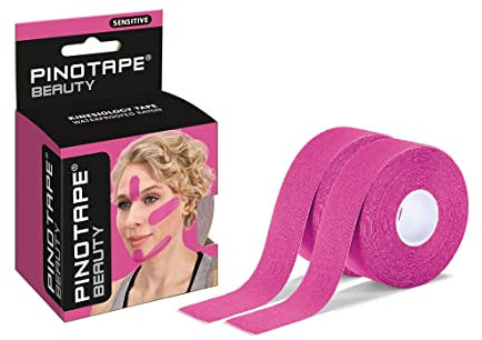 Pinotape Sport - Sensitive Tape - Beauty Pink - 2 x 5m x 2,5cm - kosmetisches Kinesiotape - für sensible Haut - latexfrei - starke Haftung | 2 Packungen mit 4 Tapes