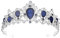 Prinzessin Tiara Kristall Krone für Damen und Mädchen - Blau Strass Hochzeit Haarschmuck - Königin Kopfschmuck