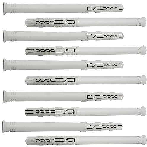 AERZETIX - C67094 - Lot de 10 Chevilles universelles Ø12x180 mm à collerette biseautée/fraisée - en Polyamide - maçonnerie Fixation béton Brique parpaing bâtiment vis Construction