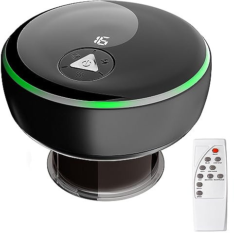 Elektronische Schröpftherapie,3 IN 1 Elektrisches Schröpfgerät Rotlichttherapie 16 Level Elektrisches Schröpfmassagegerät mit Fernbedienung,Vakuum Schröpfen Elektrisches Guasha-Gerät (Schwarz)