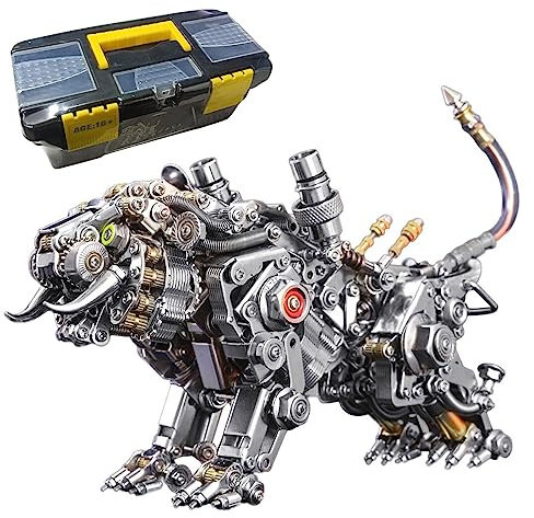 GOUX 3D Metall Puzzle, 700+ Teile DIY Laserschnitt Metall Modell Bausatz für Erwachsene und Kinder, Tiger, Antik, 3D Puzzle, 1 Set, 700 Teile, 1 Stück, ab 16 Jahren