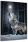 DARO Design - Wand-Bild auf 6mm HDF 70x50 cm Wolf heult Mond - Wand-Deko Bilder Geschenk
