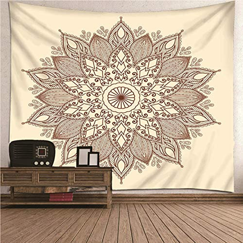 CEVAN Wandteppich Psychedelic XXL Wanddekoration Tumblr Blumenthema Blütenmuster Wandbehang Frau Wandtuch Outdoor Kunst Dekorationen Decke Wandbehang Stoff Khaki 240x220cm