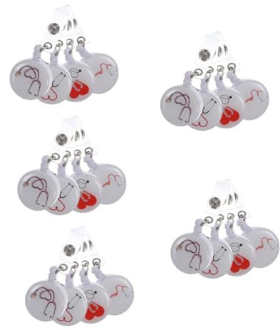 LALAFINA 20pezzi Portabadge Retrattile Per Con Clip Girevole Da Pratico e Leggero Design Elegante Per Id e Badge Ospedale Scuola e Lavoro