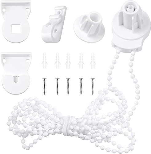 Juwaacoo Rollo Befestigung Satz, Rollo Halter Ungen mit Perlen Kette, Gardinen Rollen ZubehöR für Den Austausch Von Fenstern