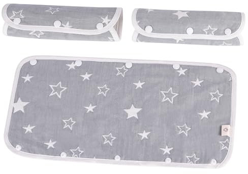 Bebear Saugpads für Babytrage, Beißunterlagen, Sabber-Lätzchen, Baumwolle, 3 Stück, passend für alle Marken Babytrage, 01 Stern für Kinderwagen, For Pushchair/Stroller/Car Seat