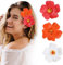 Andibro 3 Stück Hawaii Haarspange Blume,10cm Haarklammer Plumeria Hibiskus Blumenspange Boho Sommer Hochzeit Haarklammern für Fraue Hochzeit Party Urlaub Strand Zubehör