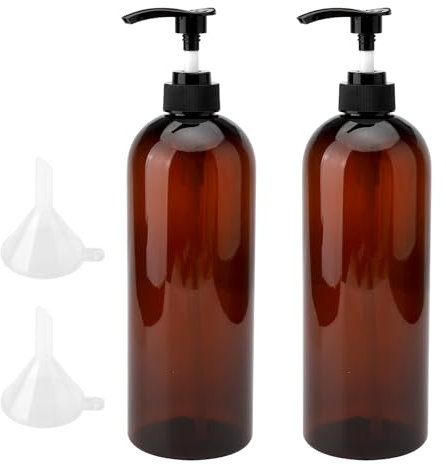 DAWRIS Shampoo Dispenser Bottles with Pump, 2-Pack 1000ml/35oz Refillable Bottles