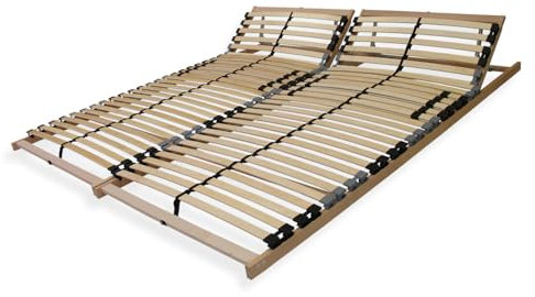 Sleepneo Lattenrost 180x200, Kopfteil verstellbar, Ergonomischer 7 Zonen Lattenrost, Buchenholz, 28 Latten, Lattenrost Selbstmontage, hohe Traglast bis 150Kg