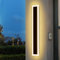 FTL LED Lange Außen Wandlampe 80CM, Acryl Wandleuchte Aussen, Schwarz Moderne Gärten Aussenlampe Wand LED Lange Lichtleiste Außenwandleuchten IP65 Wasserdicht für Balkon,Villa,Terrassen,3000K Warmweiß
