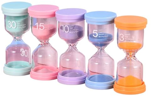 Sablier pour, sablier pour Salle de Classe - Minuteries de Classe 3 Minutes/5 minutes/10 minutes/15 minutes/30 Minutes,Sablier sablier coloré sablier pour Jeux Salle de Classe Maison, Lot de