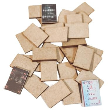Blanko-Mini-Bücher für Miniatur-Bücherregale, Puppenhaus-Bücher im Maßstab 1:12, drucken Sie die Deckblätter und Rückseite der Bücher, die Sie gelesen haben, erstellen Sie Ihre eigene kleine