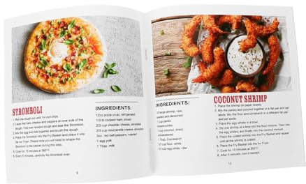 MAGICLULU Ricettario per Friggitrice Ad Aria Ricette Inglese Varietà Piatti Istruzioni Dettagliate Compatibile con Tutti i Friggitrice e Facile da Portare