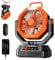 AJVV Camping Fan, 20000mAh Rechargeable Battery Fan with Stepless Wind Speed, Rechargeable Personal Desk USB with Hanging Hook/Light/Power Bank, for Home Outdoor Travel Fishing - Orange
