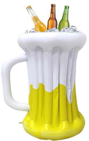 Hinchable | Jarra de Cerveza Hinchable para Oktoberfest, contenedor Flotante de PVC para Bebidas Hawaianas, decoración de Fiestas Hawaianas para Exteriores, pícnic y Fiestas