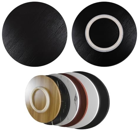 SMELEDFCFK Drehteller 80cm 100cm 120cm Holz 360° Drehbar Servierteller Für Tische, Lazy Susan Drehteller Aus Holz Für Esstisch, Großer Drehplatte Einfach Alle Lebensmittel Zu Teilen(Black,80cm/30inch)