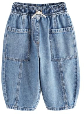 NEXT Mädchen Barrel-Jeans aus 100% Baumwolle 62-122