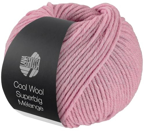LANA GROSSA Meilenweit Superbig Melange | Extrafeine Merinowolle, waschmaschinenfest und filzfrei | Handstrickgarn aus 100% Schurwolle (extrafine) | 50g Wolle zum Stricken & Häkeln | 80m Garn FB 201