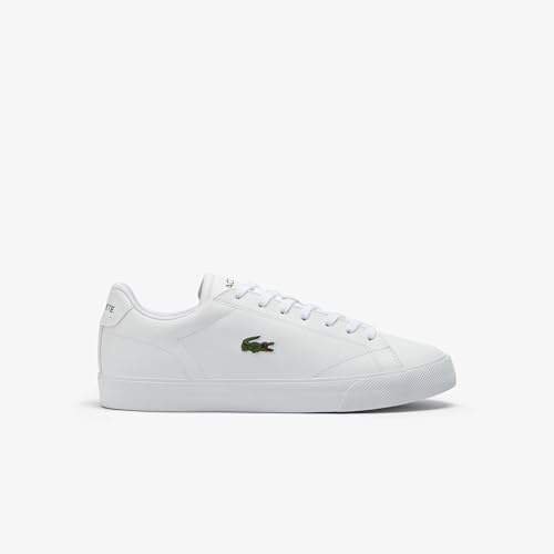 Lacoste 50SMA0186-385 Schnürhalbschuh Leder und Synthetik Herren in Weiss-Kombi - Gr. 43