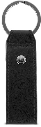 bugatti Black Magic Schlüsselanhänger aus Leder, Schlüsselring für Herren und Damen, schwarz