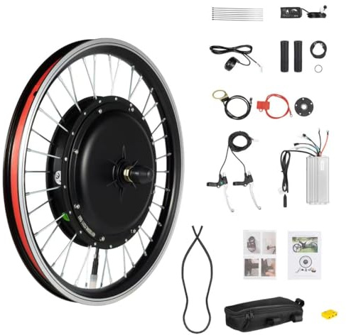 Mqwdxzfes 20 Zoll 48V 1000W Vorderrad Umbausatz, Elektrofahrrad Umrüstkit mit LED-Display & Daumengas, Reifen Umbau Brushless Motor Kit, Mountainbike Motor Vorderrad, bis 42 km/h, 130 kg Belastung