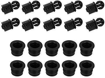 Risegun Lot de 10 paires de boucles de haut-parleur - Grille de haut-parleur - Boucle en caoutchouc et plastique - Pour grille de haut-parleur