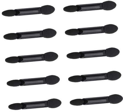 Einweg Doppelseiten Lidschattenpinsel 10 Stück, Latex Schwamm Schwarz