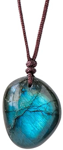 Generico Labradorit Anhänger Halskette Labradorit Stein | Halskette Mit Edelstein Anhänger | Energieketten Für Frauen Männer Heiliger Schmuck
