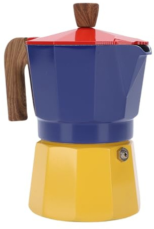 Hamwesh Machine à Expresso sur Cuisinière, Cafetière à Moka de 150 Ml, 3 Tasses avec Construction en Alliage d'aluminium et compatibilité avec une Cuisinière électrique à Gaz, Cafetière Portable