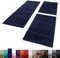 Unbekannt Shaggy Hochflor Teppich Carpet 3TLG Bettumrandung Läufer Set Schlafzimmer Flur, Farbe:Marineblau, Bettset:2x80x150+1x100x200