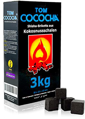 Tom Cococha Azul 3 kg, Shisha Carbón de cáscara de coco, cachimba / Hookah