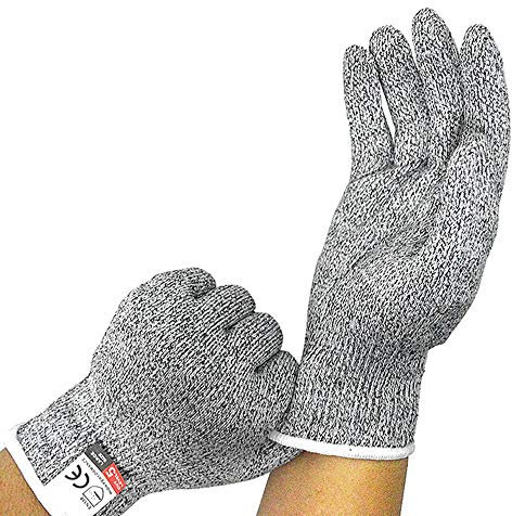 NewTsie Schnittschutzhandschuhe, Schnittfeste Handschuhe, Haushaltshandschuhe, Arbeitshandschuhe - Food Grade und Level 5 Cut Protection, Sicherheit Küche und Outdoor Cut Handschuhe (Large)
