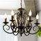 Ganeed Candelabro rústico francés de campo, candelabros de hierro con velas de granja de 6 luces, lámpara colgante de metal vintage para isla de cocina, comedor, dormitorio…